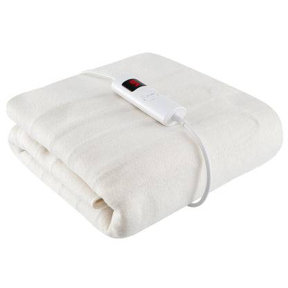 Twin size electric bed warmer with dual controllers, 9 heat settings, auto off, and overheat protection from Wilsons Home Store.