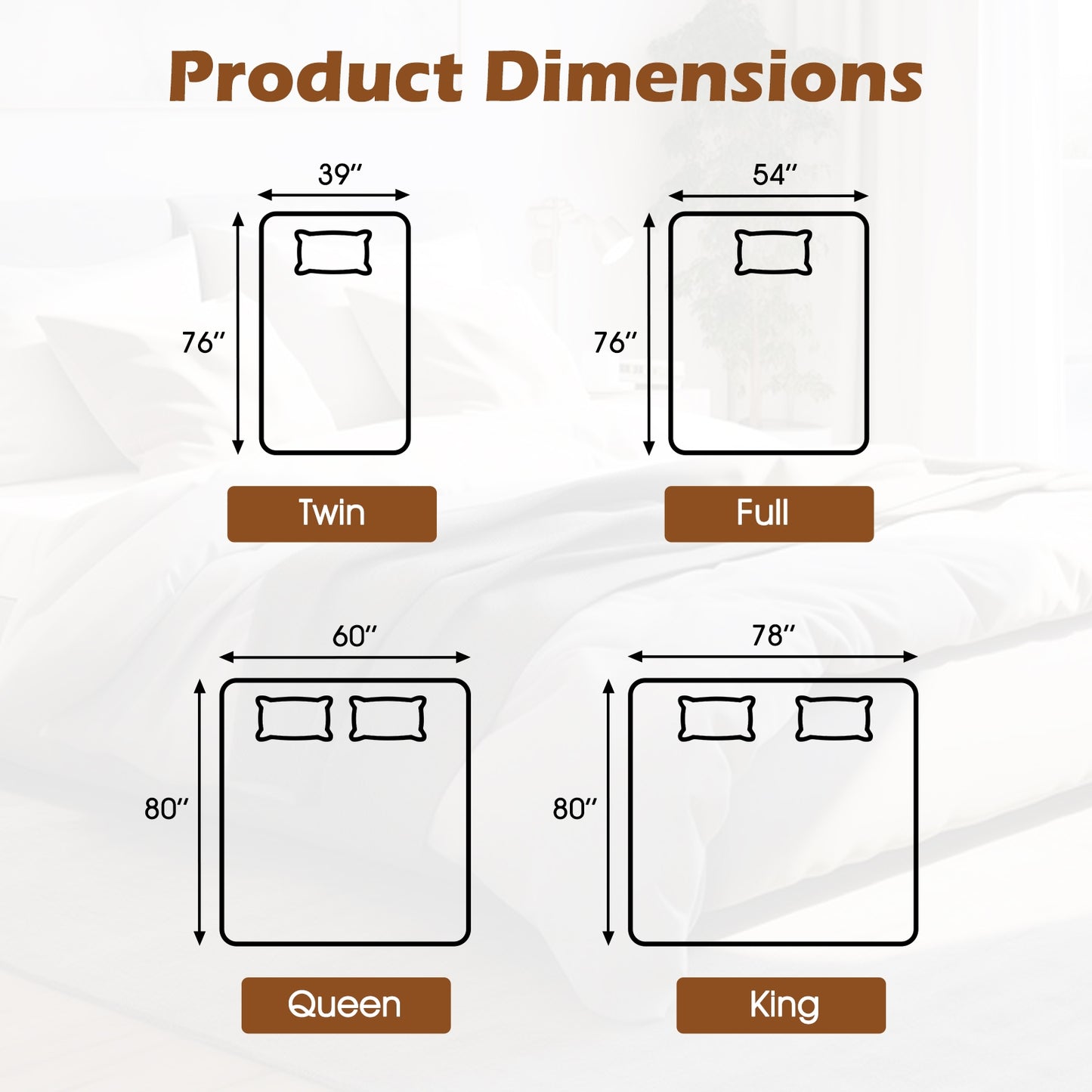 Machine washable electric bed warmer with dual controllers, 9 heat settings, auto off, and overheat protection for twin beds.
