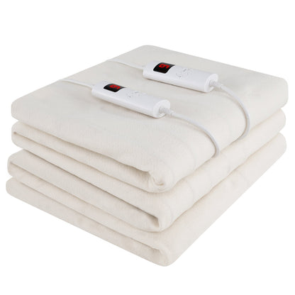 Machine Washable Electric Bed Warmer with Dual Controller 9 Heat Setting and 9-Hour Auto Off and Overheat Protection-King Size