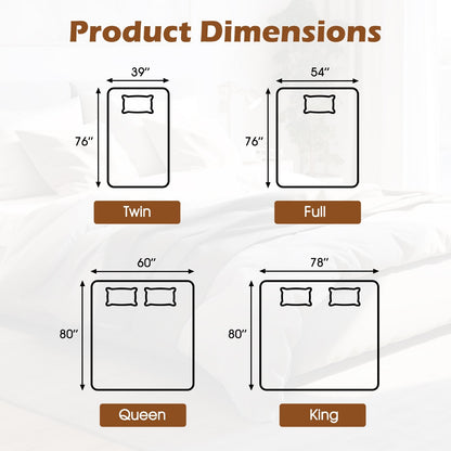 Machine Washable Electric Bed Warmer with Dual Controller 9 Heat Setting and 9-Hour Auto Off and Overheat Protection-King Size