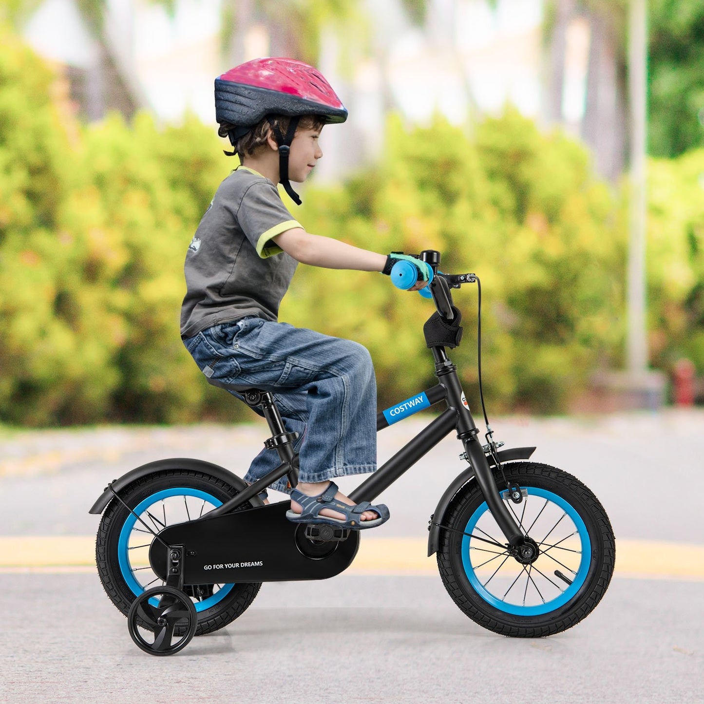 Kids Bike with Adjustable Handlebar and Saddle Black-16 inches