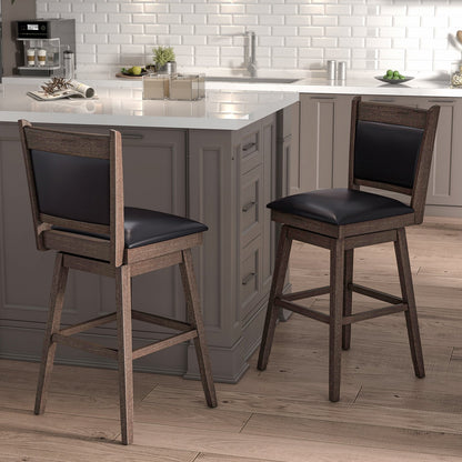 25/29 Inch Padded Bar Stools Set of 2 with Swivel Seat and Footrest-25 Inch