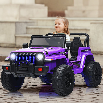 12V Kids Ride-on Jeep Car with 2.4 G Remote Control-Solid Black
