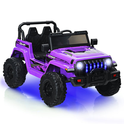 12V Kids Ride-on Jeep Car with 2.4 G Remote Control-Solid Black