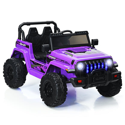 12V Kids Ride-on Jeep Car with 2.4 G Remote Control-Solid Black