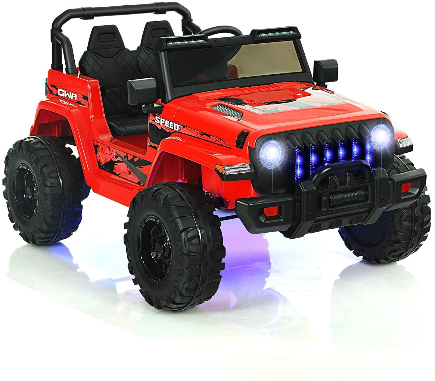 12V Kids Ride-on Jeep Car with 2.4 G Remote Control-Solid Black