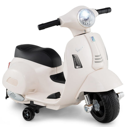 Kids Ride on Motorcycle Licensed Vespa with LED Headlight and Horn Sound-Green