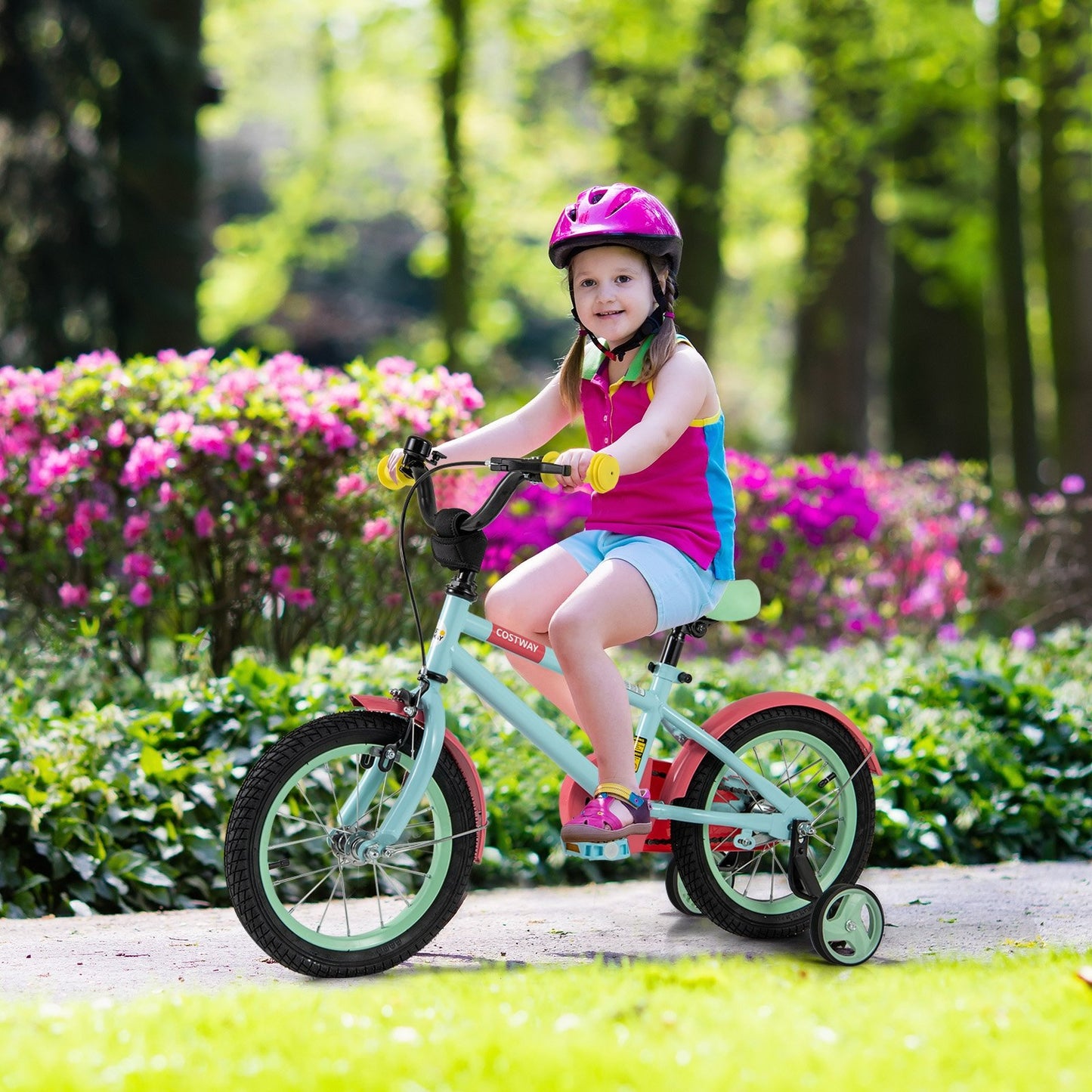 Kids Bike with Adjustable Handlebar and Saddle Blue-12 Inches
