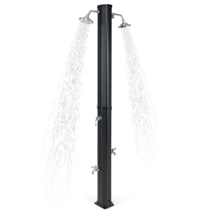 9.3 Gallon Solar Heated Outdoor Shower with Dual Shower Heads-Black