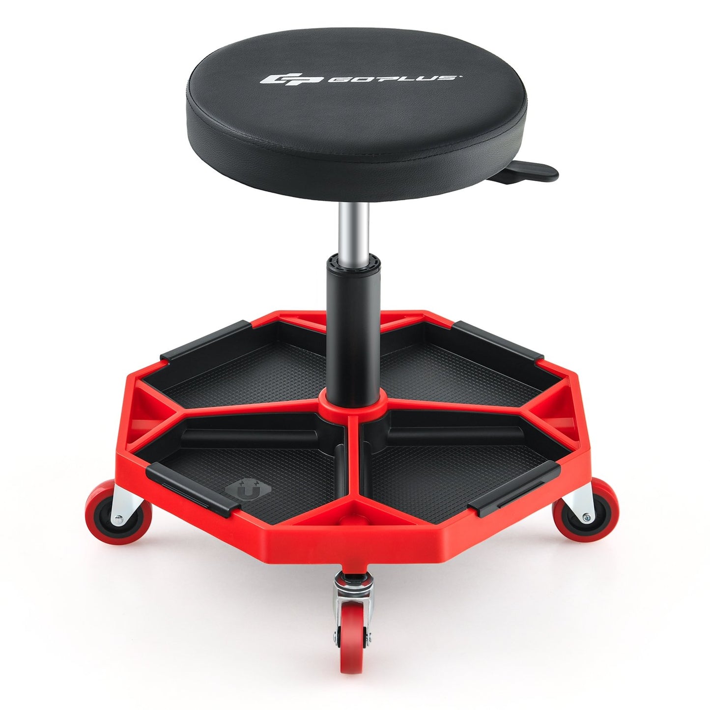 330 LBS Capacity Pneumatic Rolling Mechanic Stool with Padded Seat-Black