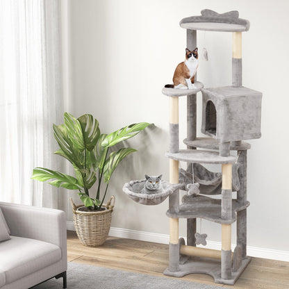 69 Inch Multi-level Cat Tree with Top Perch and Cozy Condo