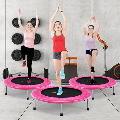 36 Inch Mini Folding Trampoline Portable Recreational Fitness Rebounder-Blue