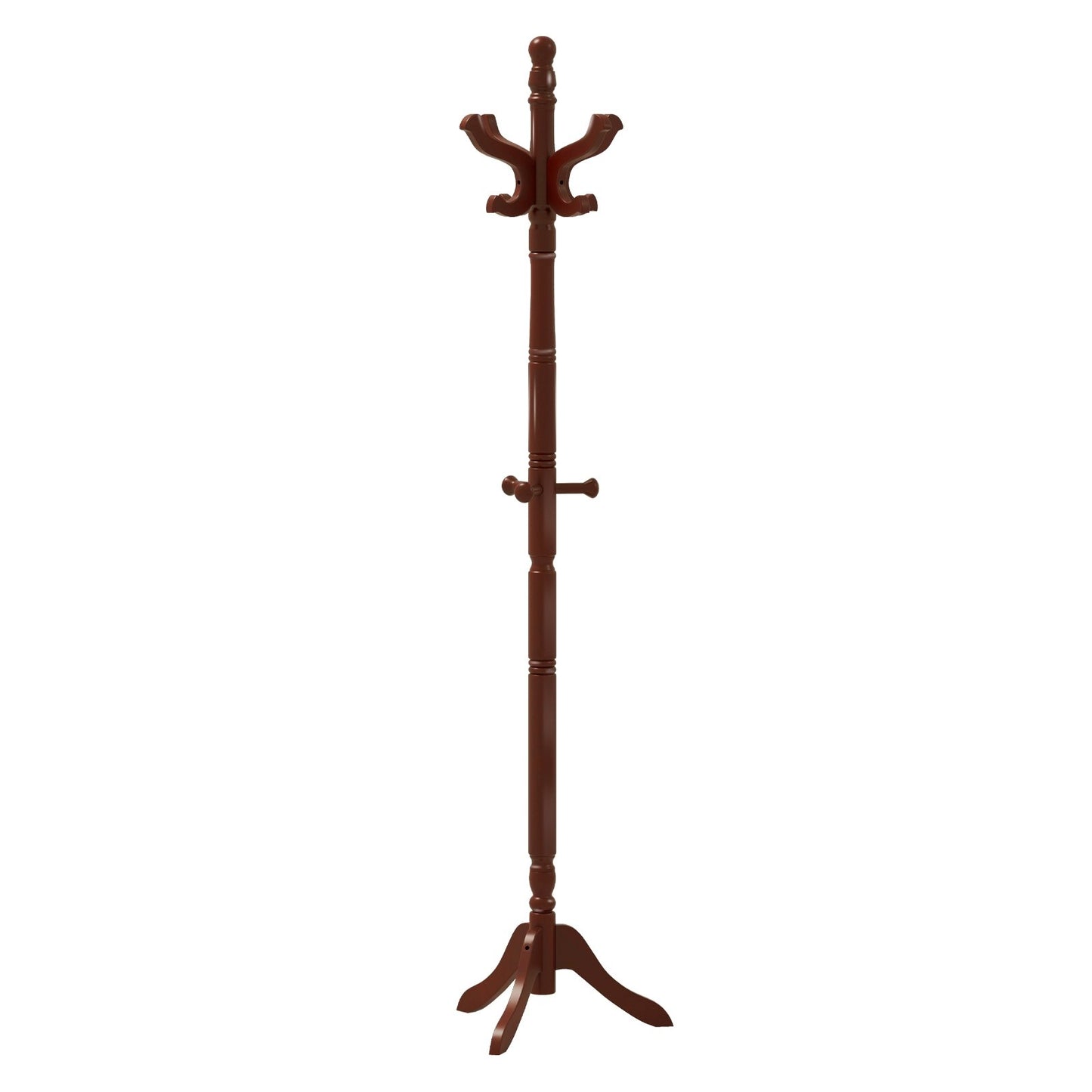 Solid Wood Hall Tree with 11 Hooks and 3 Height Options for Entryway-Black