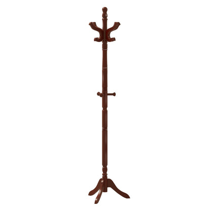 Solid Wood Hall Tree with 11 Hooks and 3 Height Options for Entryway-Black