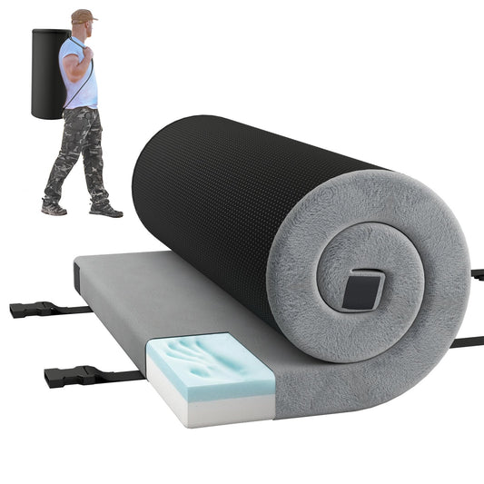 Foldable Camping Mattress with High density foam Cushion and Anti-slip Bottom-Gray