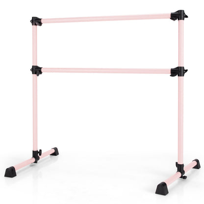 4 Feet Portable Double Freestanding Barre Dancing Stretching-Black