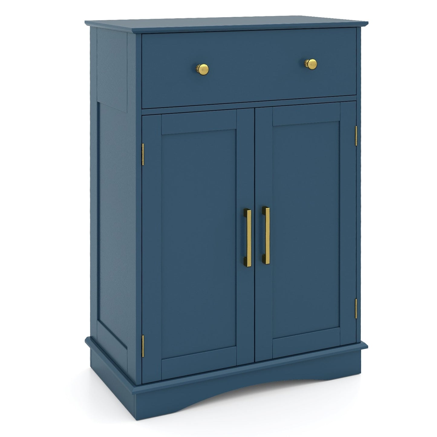 Floor Storage Cabinet with Doors Modern Buffet Sideboard with Drawer and Adjustable Shelf-Navy Blue
