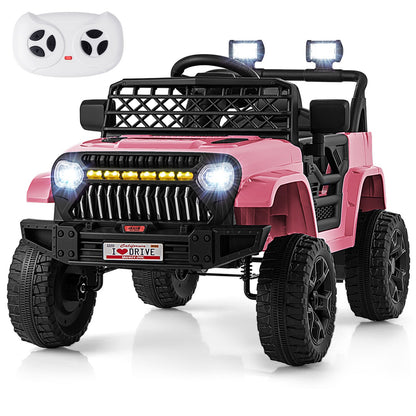 12V Kids Ride on Truck Car with Parental Remote and Music Player-Black