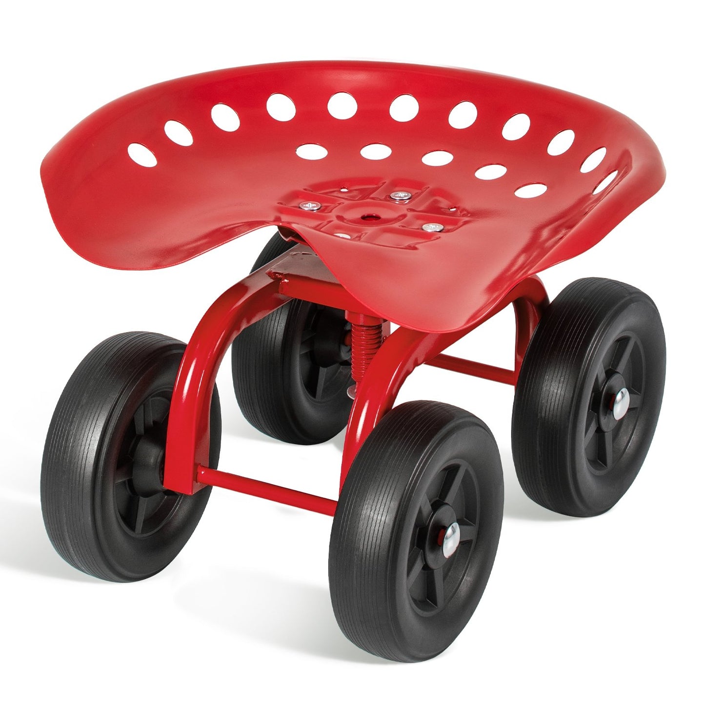 Garden Rolling Workseat with 360° Swivel Seat and Adjustable Height-Blue