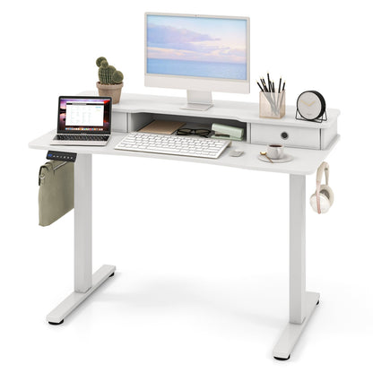 48 Inch x 24 Inch Height Adjustable Electric Standing Desk with 2 Drawers-Black