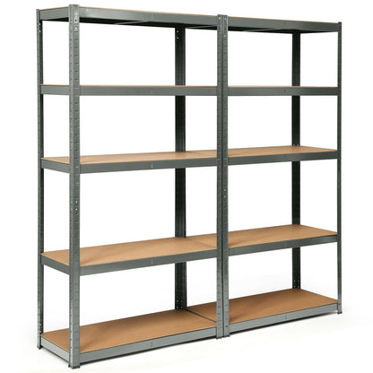 2 Pcs Storage Shelves Garage Shelving Units Tool Utility Shelves-Black