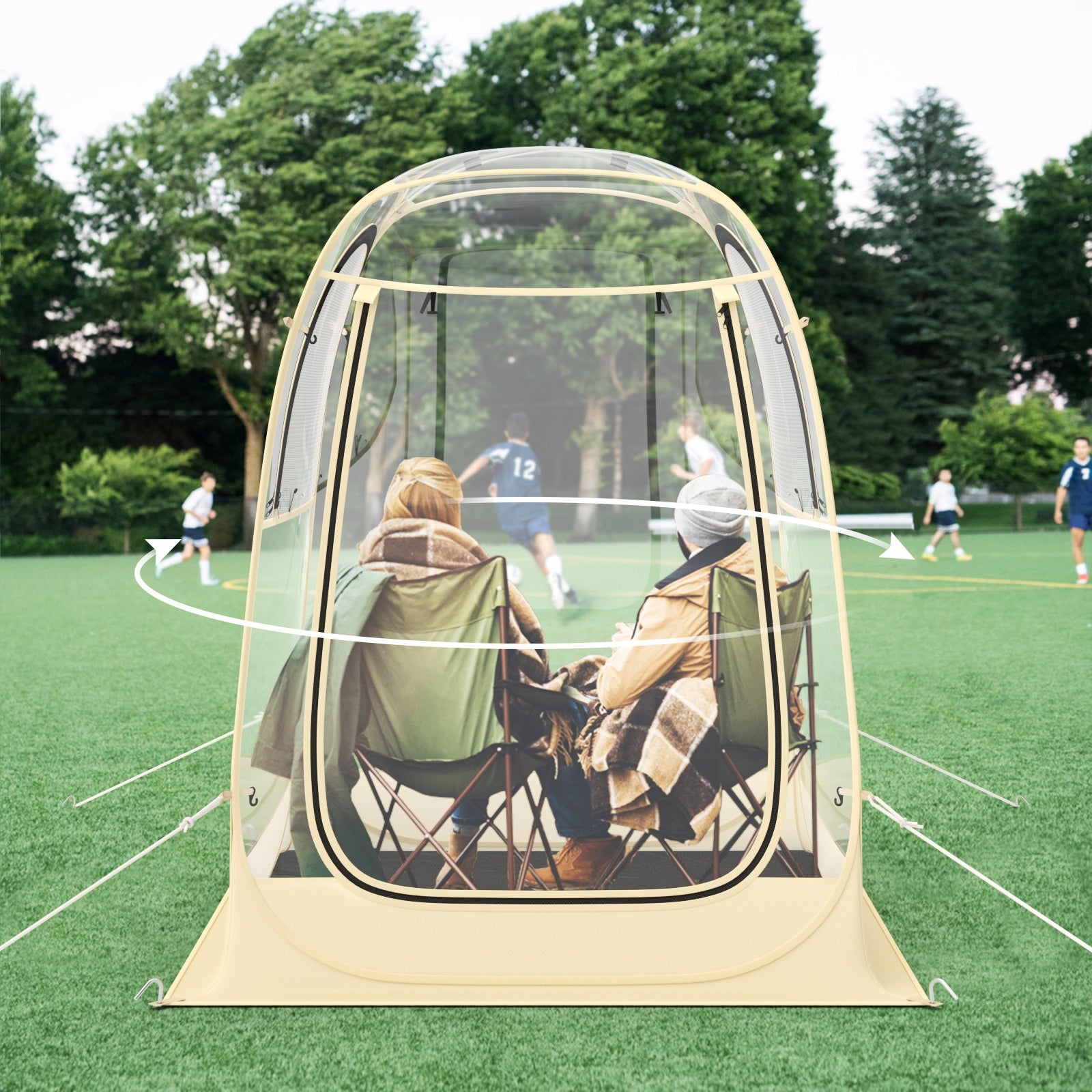 Instant pop-up sports tent by Wilsons Home Store with carrying bag and floor mat, suitable for 1-2 or 5-6 people, outdoor camping.