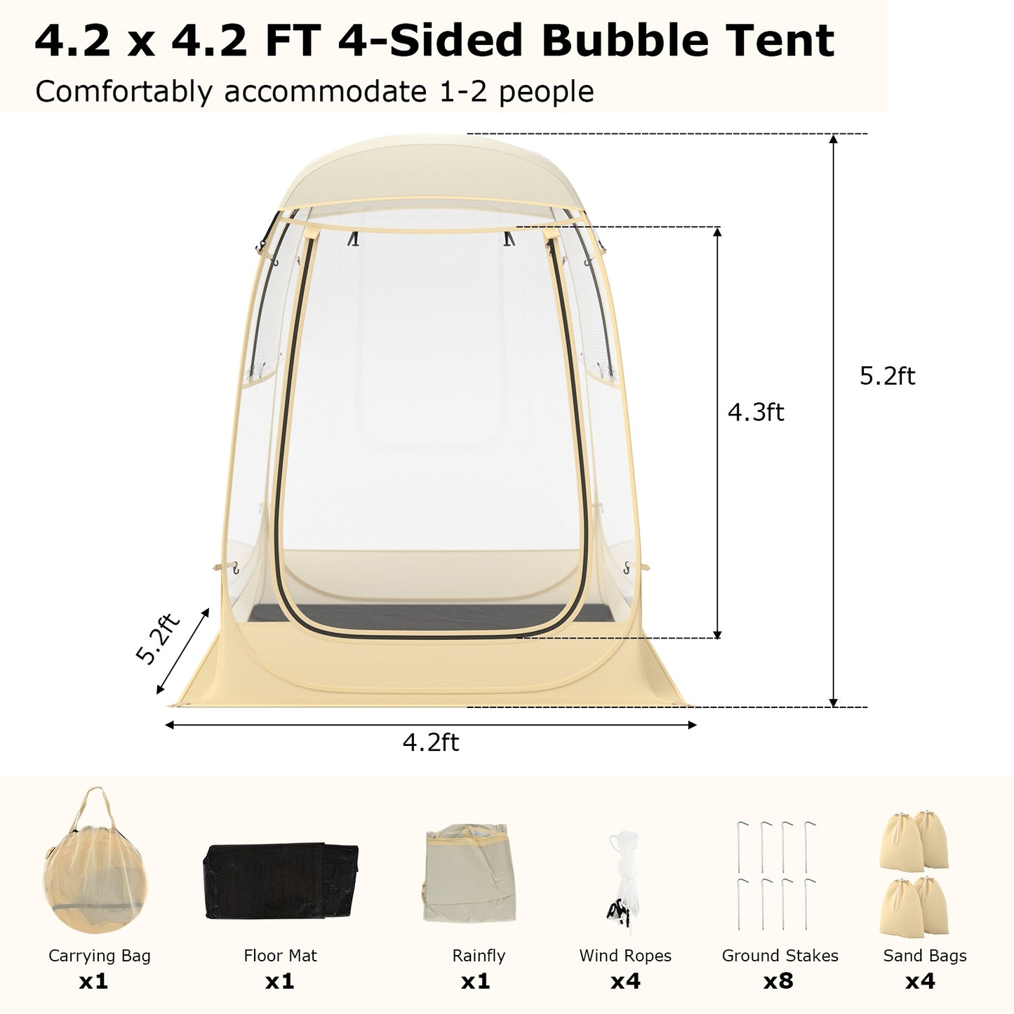 Instant pop-up sports tent by Wilsons Home Store with carrying bag and floor mat, suitable for 1-2 or 5-6 people, outdoor camping.