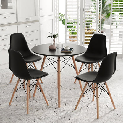 5 Pieces Dining Table Set With Solid Wood Leg-Beige