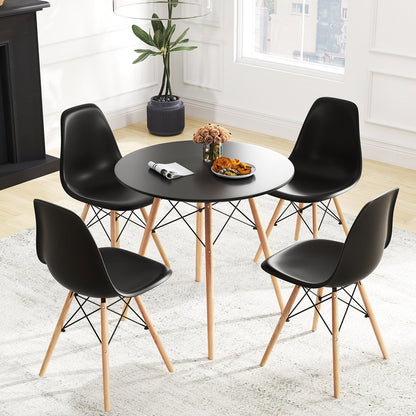 5 Pieces Dining Table Set With Solid Wood Leg-Beige