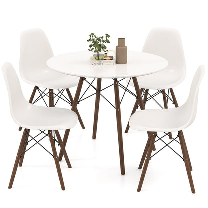 5 Pieces Dining Table Set With Solid Wood Leg-Beige