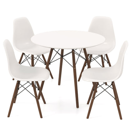 5 Pieces Dining Table Set With Solid Wood Leg-Beige