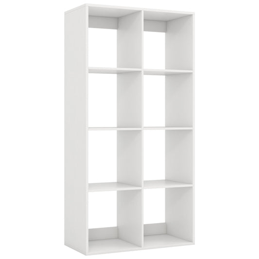 8 Cube Bookshelf with Back Guardrail for Living Room Bedroom-White