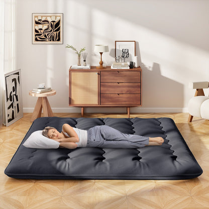 Futon Mattress with Washable Cover and Foldable Mat-Queen Size
