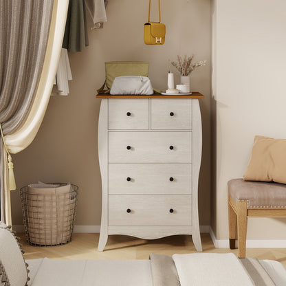 Closet Storage Organizer with 5 Folding Fabric Drawers and Anti-tipping Kit-Brown