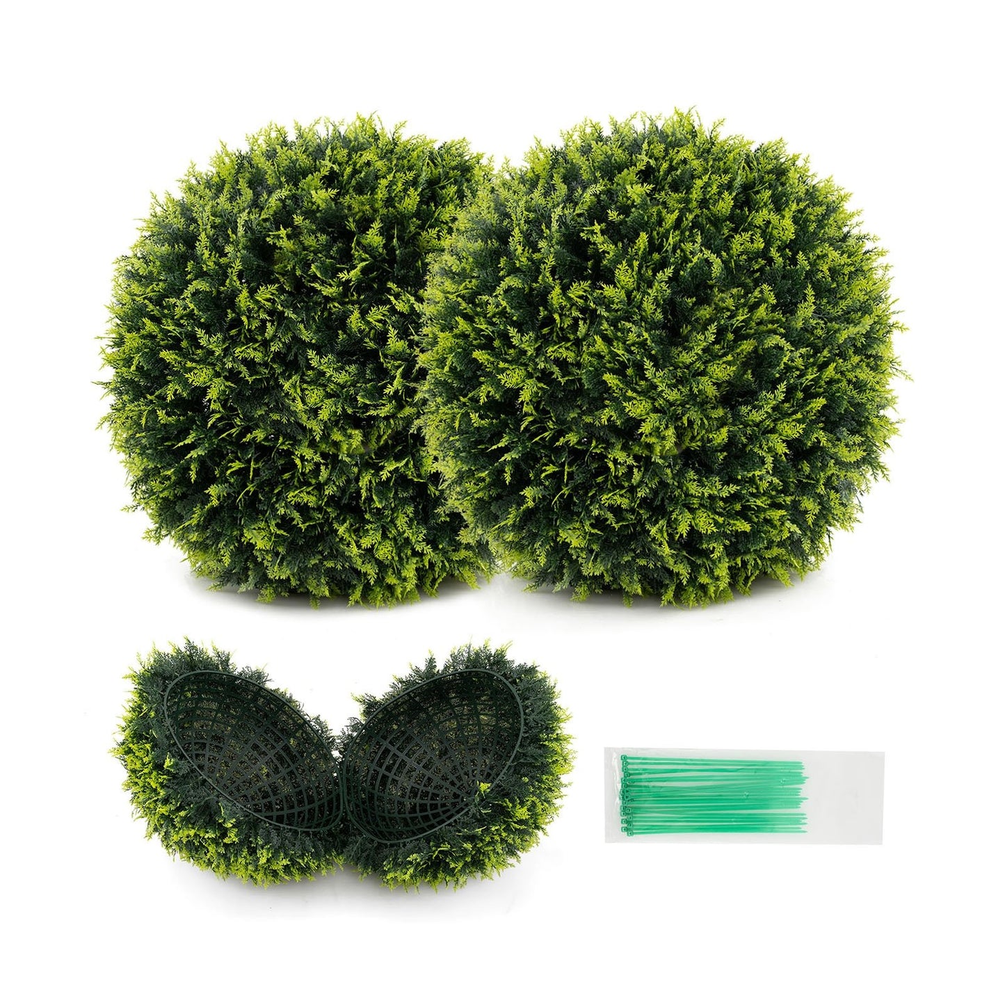 2 Pieces 18/22 Inches Indoor Outdoor Faux Decorative Balls for Patio Garden Front Door Balcony and Backyard-S