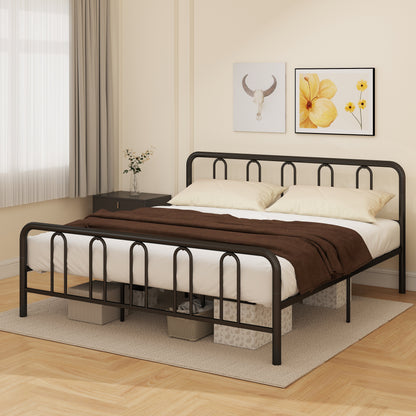 Full/Queen Size Metal Bed Frame with Headboard and Footboard-Queen Size