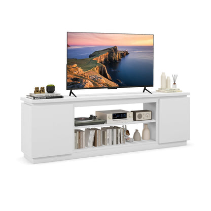 TV Cabinet with 3 Adjustable Shelves and Anti-Tipping Kits for TVs up to 80 Inch-Black