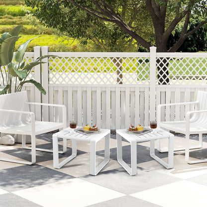Weather Resistant Adirondack Outdoor Side Table Set of 2-Blue