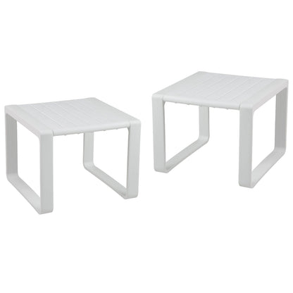 Weather Resistant Adirondack Outdoor Side Table Set of 2-Blue