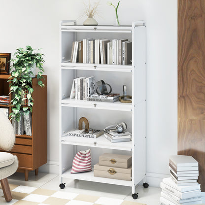 5-Tier Kitchen Pantry Storage Cabinet with Flip-Up Doors-Black