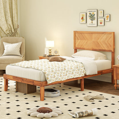 Twin/Full/Queen Size Bed Frame with Headboard and Storage Space-Queen Size