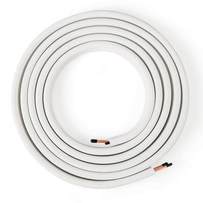 25 Feet Mini Split Line Set with 1/4 Inch and 3/8 Inch O.D. Copper Pipes Tubing