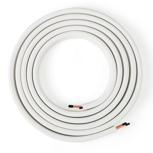 25 Feet Mini Split Line Set with 1/4 Inch and 3/8 Inch O.D. Copper Pipes Tubing
