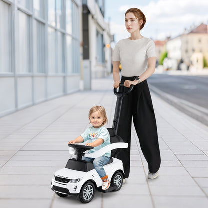 3 in 1 Push Car with Removable Handle and Guardrail for Kids 18-36 Months Old-Black