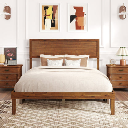 Twin/Full/Queen Size Bed Frame with Headboard and Wooden Slats Support-Twin Size