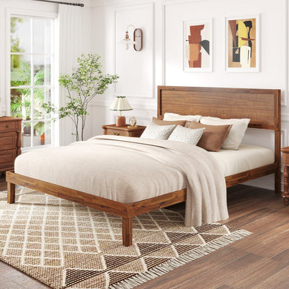 Twin/Full/Queen Size Bed Frame with Headboard and Wooden Slats Support-Twin Size