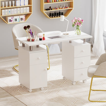 Manicure Table Nail Desk with Electric Dust Collector and 3 Dust Bags-Black