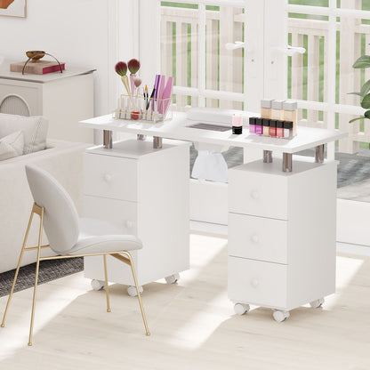 Manicure Table Nail Desk with Electric Dust Collector and 3 Dust Bags-Black