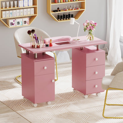Manicure Table Nail Desk with Electric Dust Collector and 3 Dust Bags-Black