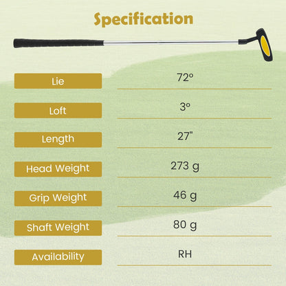 Junior Mallet Putter Individual Gold Club for 8-10 years old Kids-Green